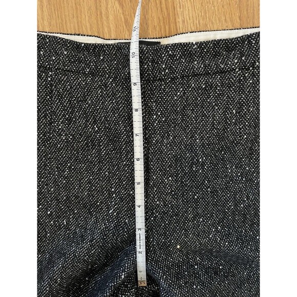 J Crew Gray Silver Sequin Wool Blend Cropped Martie Pant Size 8 - Picture 9 of 10